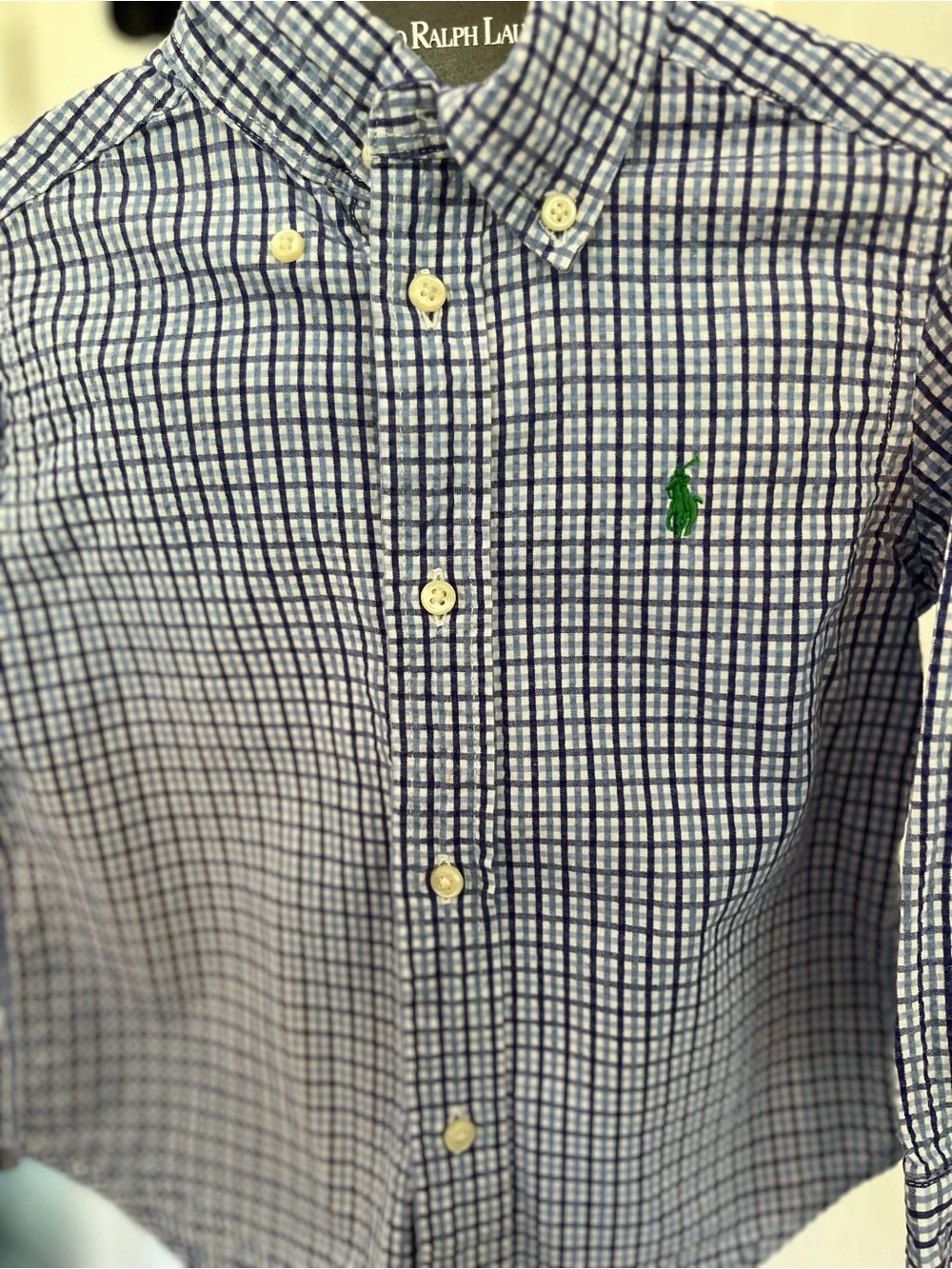 Ralph Lauren Boys' Blue Plaid Button-Down Shirt size 2t